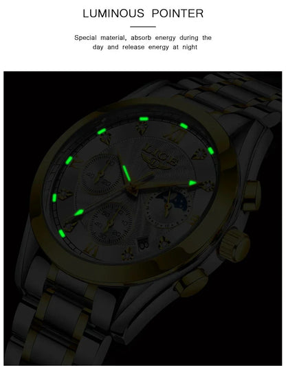 Shark & Sapphire Golden Radiance Luxury Women's Watch