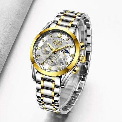 Shark & Sapphire Golden Radiance Luxury Women's Watch